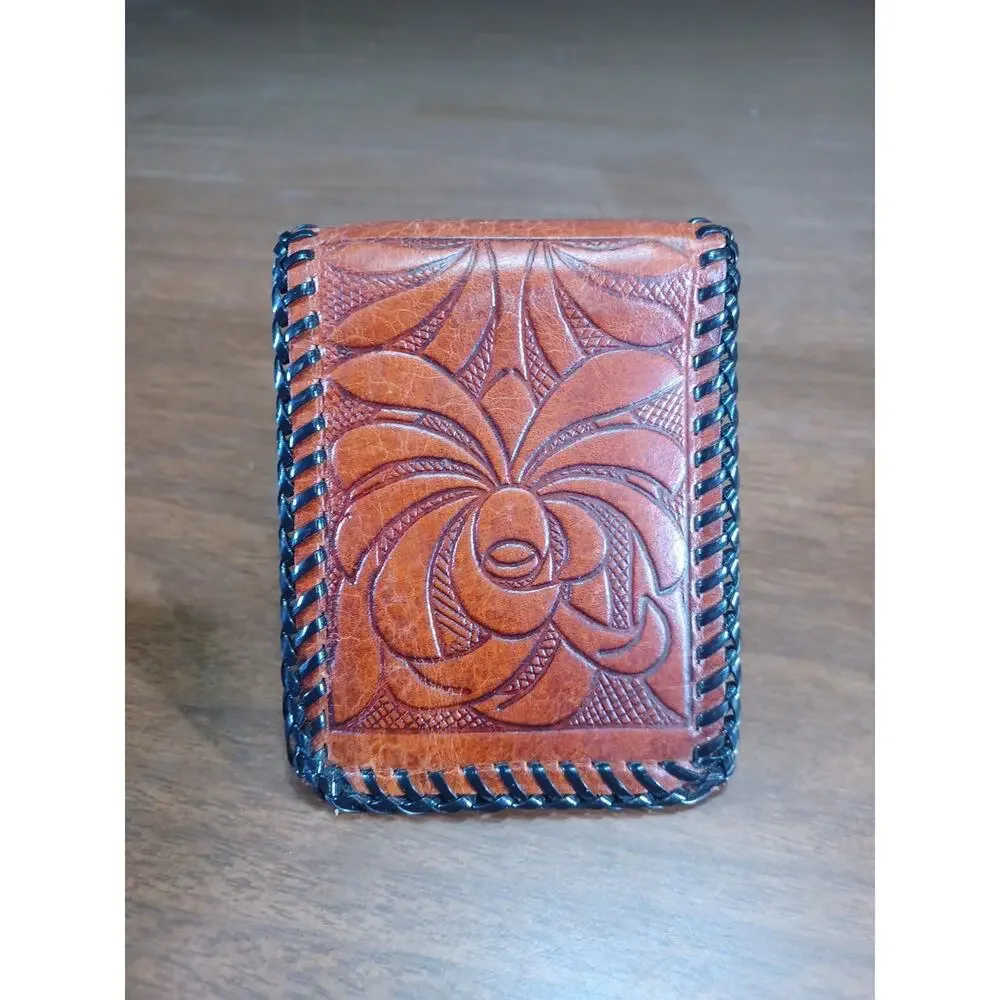 Vintage Masonic Leather Hand Tooled Wallet New